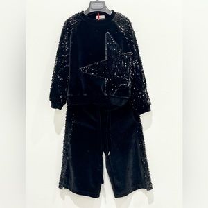 Byblos suit. Long shorts and sweatshirt. Velvet and sequins. Like NEW.